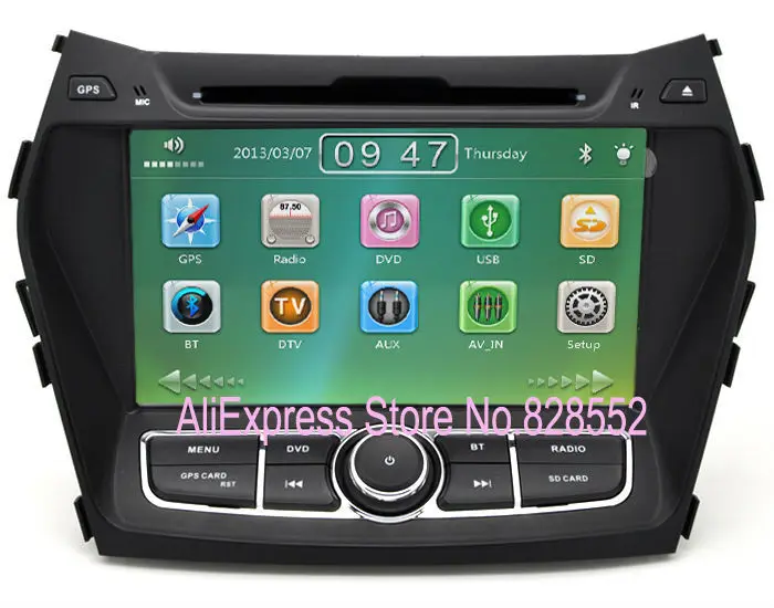 Best Free Shipping Good Quality Big Screen 8 Inch Car DVD Player For Hyundai IX45 With Radio GPS Navigation BT TV Free Maps 0