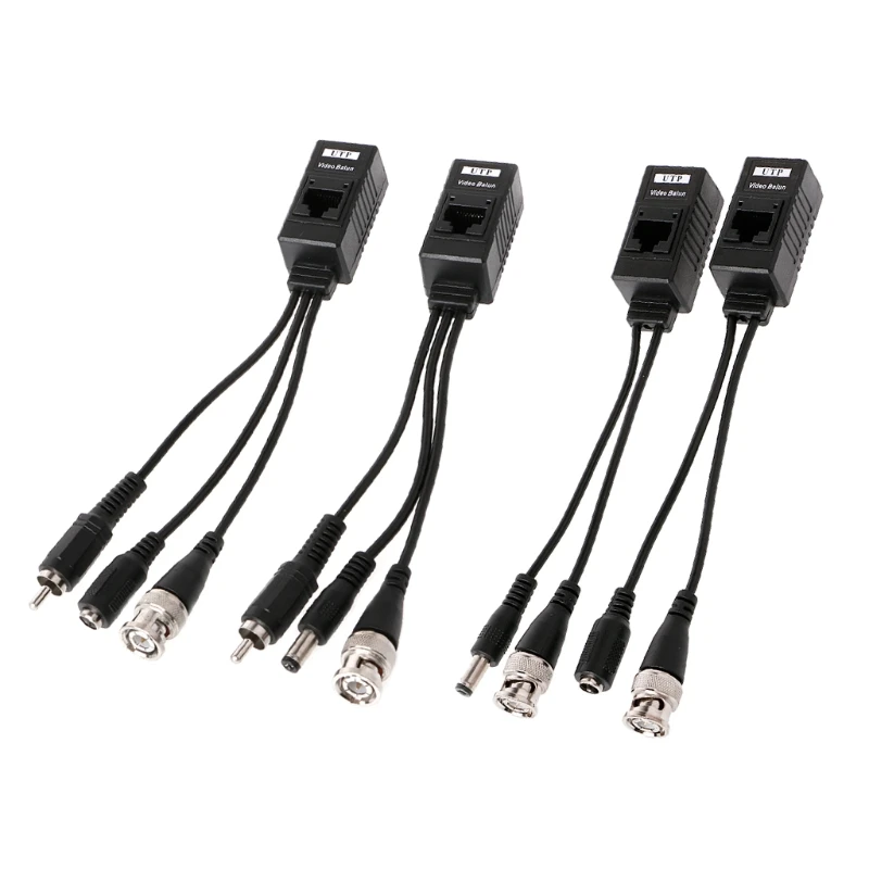  Free Shipping 1 Pair BNC To RJ45 Passive Video Power + Audio Balun Transceiver For CCTV Camera - 32908772054