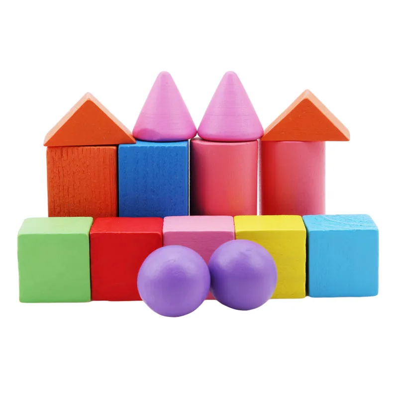 Новый Цвет деревянный Геометрия Комбинации учебные пособия Дети раннего образования строительные блоки трехмерной развивающие игрушки