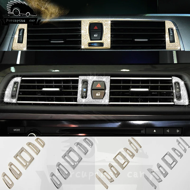 

Frame air vent diamond lid trim interior air strip decorative 3D sticker for BMW 5 series f10 525 3 series F30 3gt 320