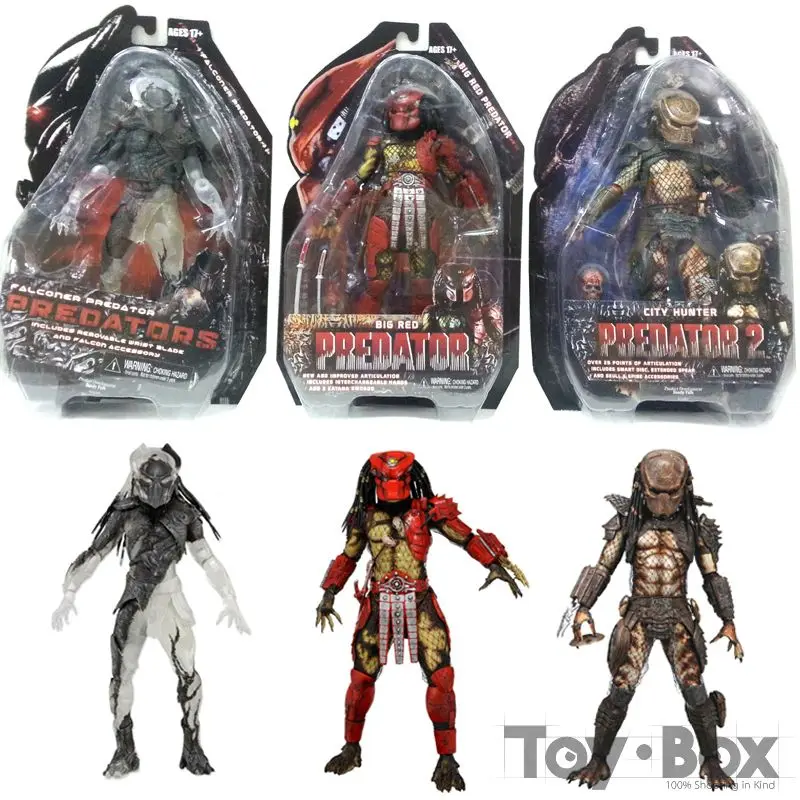 

Movie AVP Aliens vs Predator Series Falconer Predator Big Red City Hunter 18cm 3*Style Cartoon Toy PVC Figure Model Gift