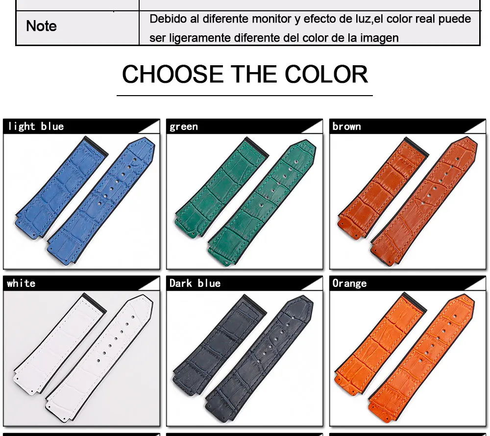 Кожаный ремешок мужские аксессуары для часов 19 мм x 25 мм резиновый ремешок женский подходит для серии HUBLOT Спорт на открытом воздухе водонепроницаемый браслет