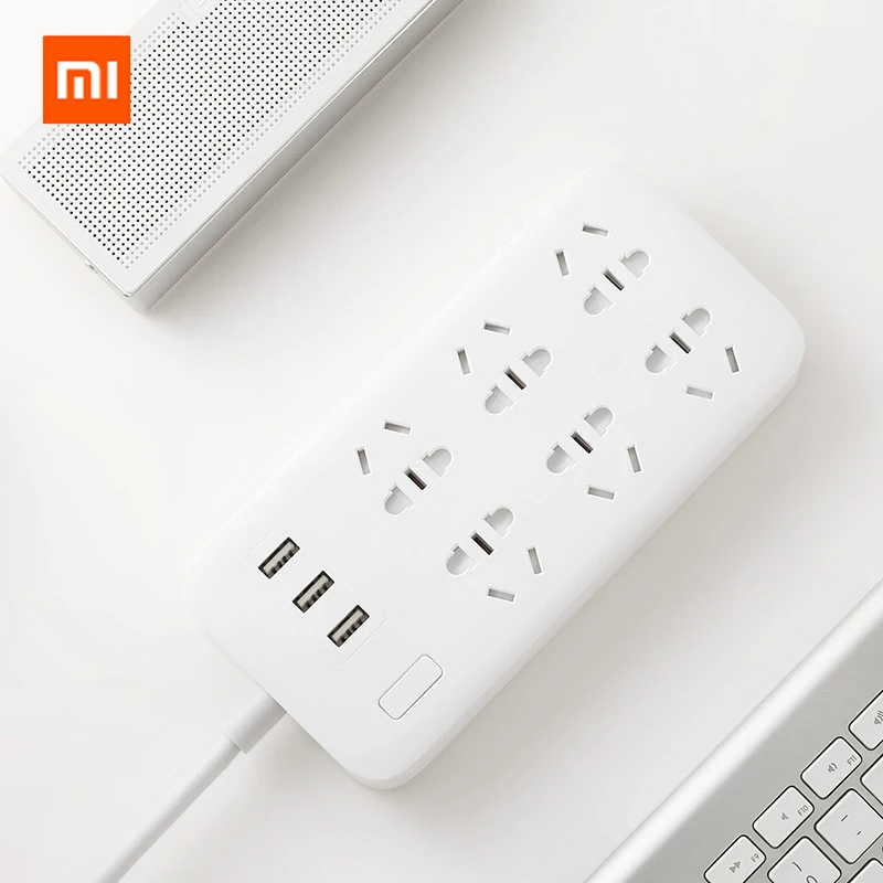 

Original Xiaomi Socket Power Strip 2.1A Fast Charging 3 USB Extension Socket Plug 3 Standard Socket Adapter US UK EU AU Xiaomi