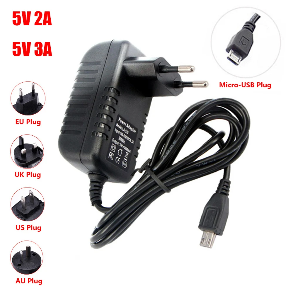 1 шт. 100 240 в Micro USB зарядное устройство US/EU/AU/UK штекер 5 В 2A 3A AC/DC адаптер питания для