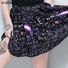 Женская плиссированная юбка WannaThis в стиле Харадзюку, с высокой талией, с рисунком, в готическом стиле, в стиле панк, Мини бальное платье, эластичные, вечерние, Клубные, повседневные юбки