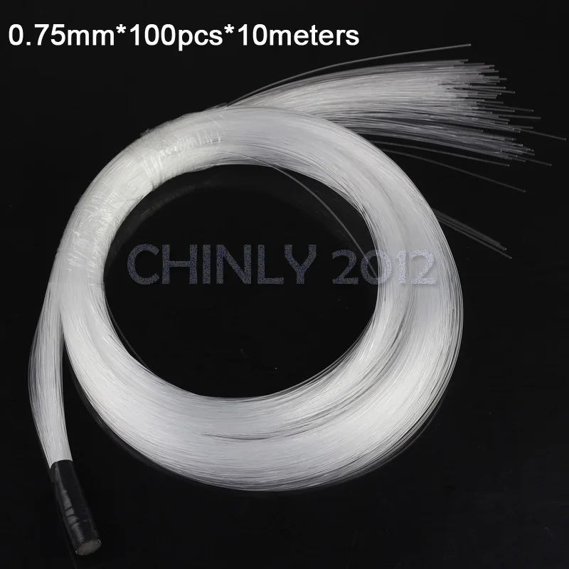 0.75mmX100pcs X10Meters PMMA Пластиковый волоконно оптический кабель для всех типов