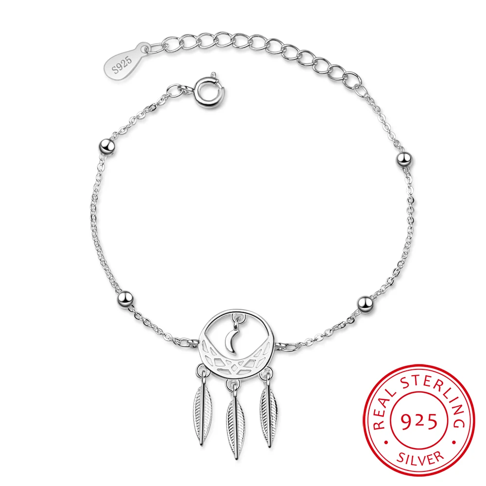 

Vintage Hollow Dream Catcher 925 Sterling Silver Bracelet For Women S-b215
