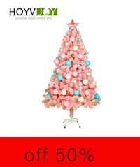 HOYVJOY 60-90 см зеленый ПВХ Рождественская Большая Рождественская елка Новогодние украшения с светодиодный светильник и маленькие украшения на заказ