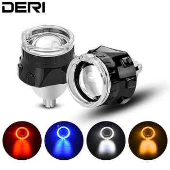 

New 2.5 inch mini BI-Xenon projector lens with angel eyes Black Shell for H1 H4 H7 Car Headlight House Car Styling Headlight Len