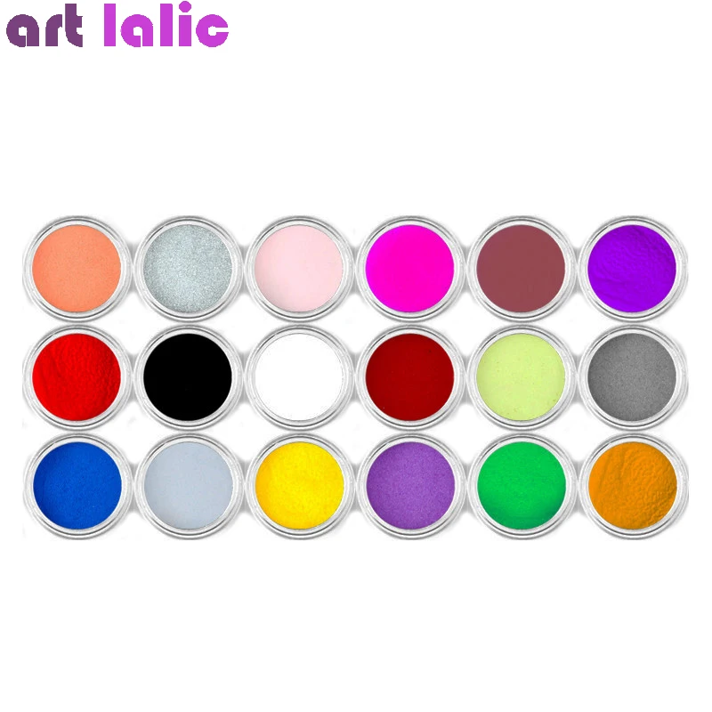 

18 Colors Acrylic Powder Nail Decoration For Nail Art Powder Sparkle Dust Acrylic UV Powder Dust Carving Sculpture Pigment