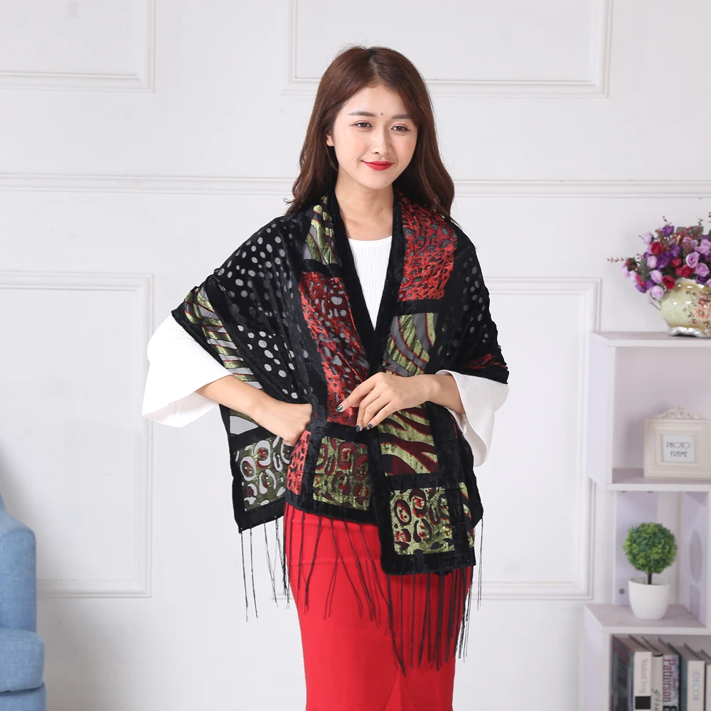 

2017 New Mix Color Women Leopard Print Burnout Winter Shawl Women Luxury Sexy Poncho Autumn Free Shipping