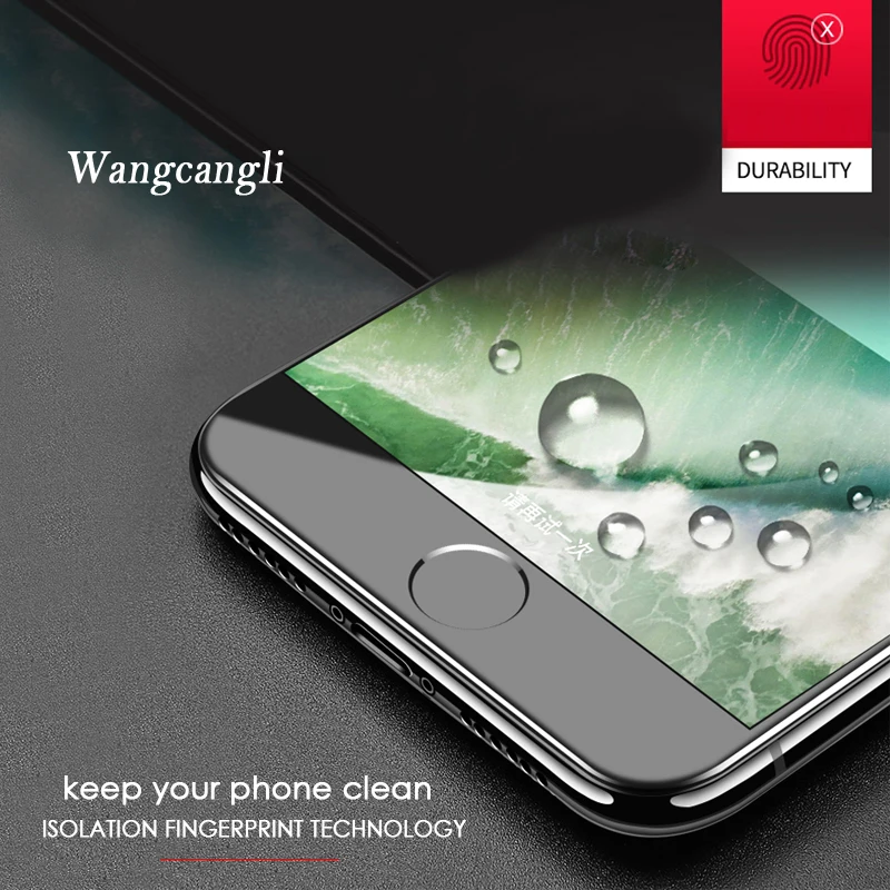 Wangcangli Защитное стекло для iphone 6 4d закаленное защитное стекло для iphone X 8 7 6S plus Защита белый черный красный