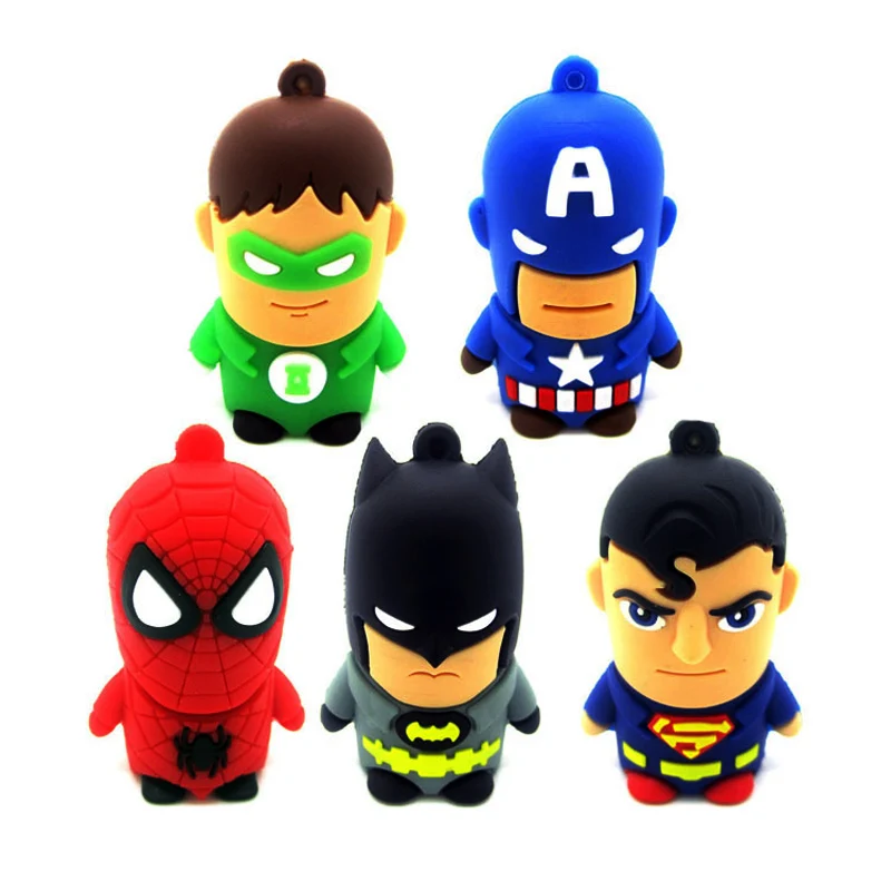 Super Heros, милый USB флеш-накопитель, 32 ГБ, 64 ГБ, флеш-накопитель, 128 ГБ, высокое качество, u-диск, 16 ГБ, 8 ГБ, 4 Гб, забавная флешка, карта памяти