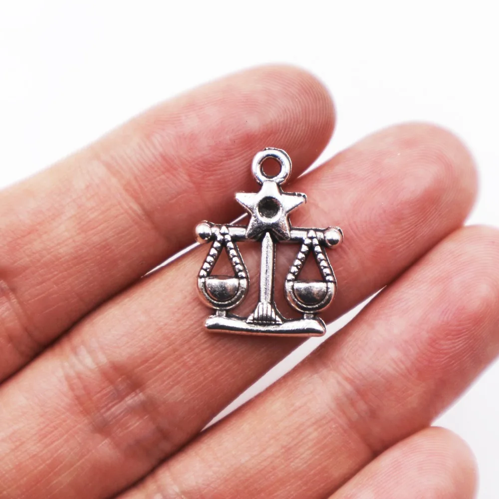 

15pcs Assorted Antiqued silver Zodiac charms twelve constellations Libra charms Metal sign pendant