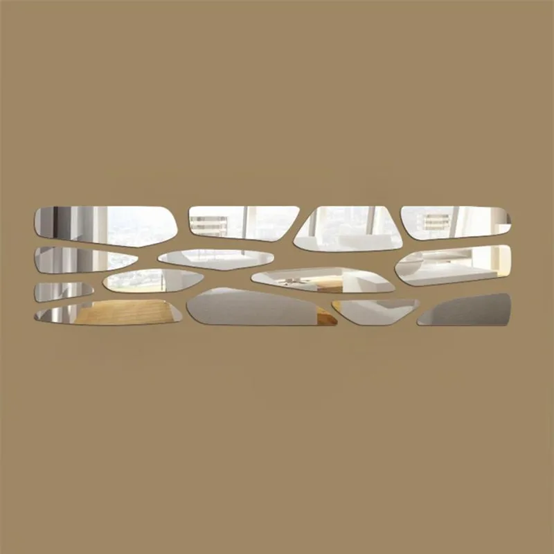 Bathroom sticker  Modern Mirror Style Removable Decal Art Mural Wall Sticker Home Room DIY Decor Drop shipping product X0720#306