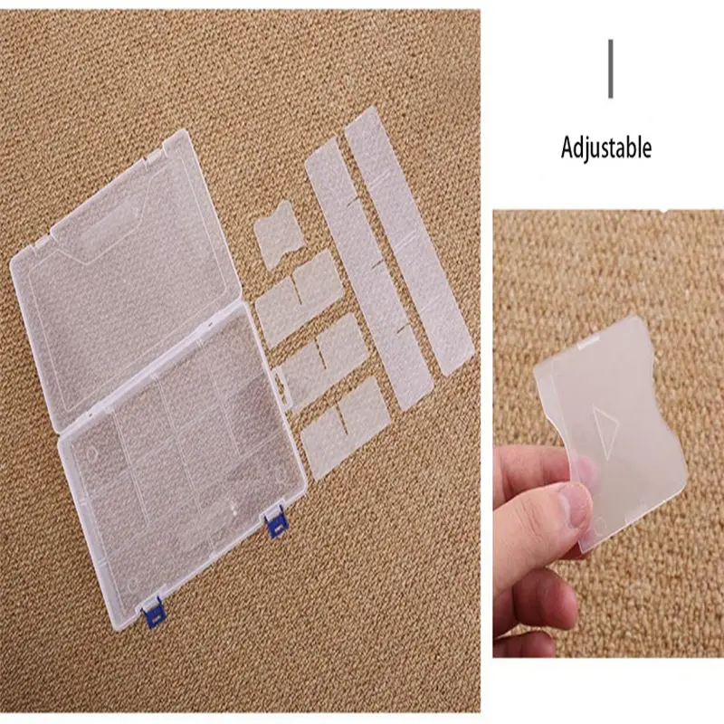 Fashion 10 Grids Adjustable Transparent Plastic Storage Box for Component Jewelry Tool Box Bead Organizer Nail Art Tip Box Fashion 10 Grids Adjustable Transparent Plastic Storage Box for Component Jewelry Tool Box Bead Organizer Nail Art Tip Box