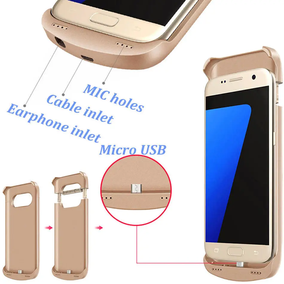 Для samsung S5 S6 S7 край S8 плюс Мощность чехол 4200 мА/ч внешняя Батарея Зарядное