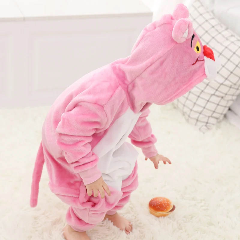 Funny Pink Panther Onesie Kids Kigurumi Pajamas Baby One-Piece Cartoon Animal Pyjamas Cosplay Children Jumpsuit Winter Sleepwear (5)