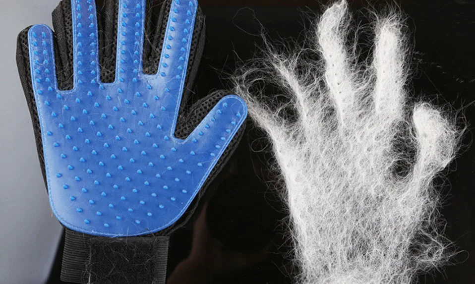 Blue Brush Glove For Animal Cat Cleaning Brush Finger Silicone Gloves For Cats Dogs Pet Hair Remover Glove Grooming              (11)