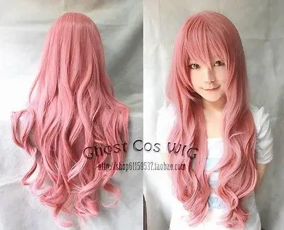 Wholesale price Hot Sell TSC ^^^^^80CM Vocaloid Luka Ruka Magnet Long wavy pink color Cosplay Wig |