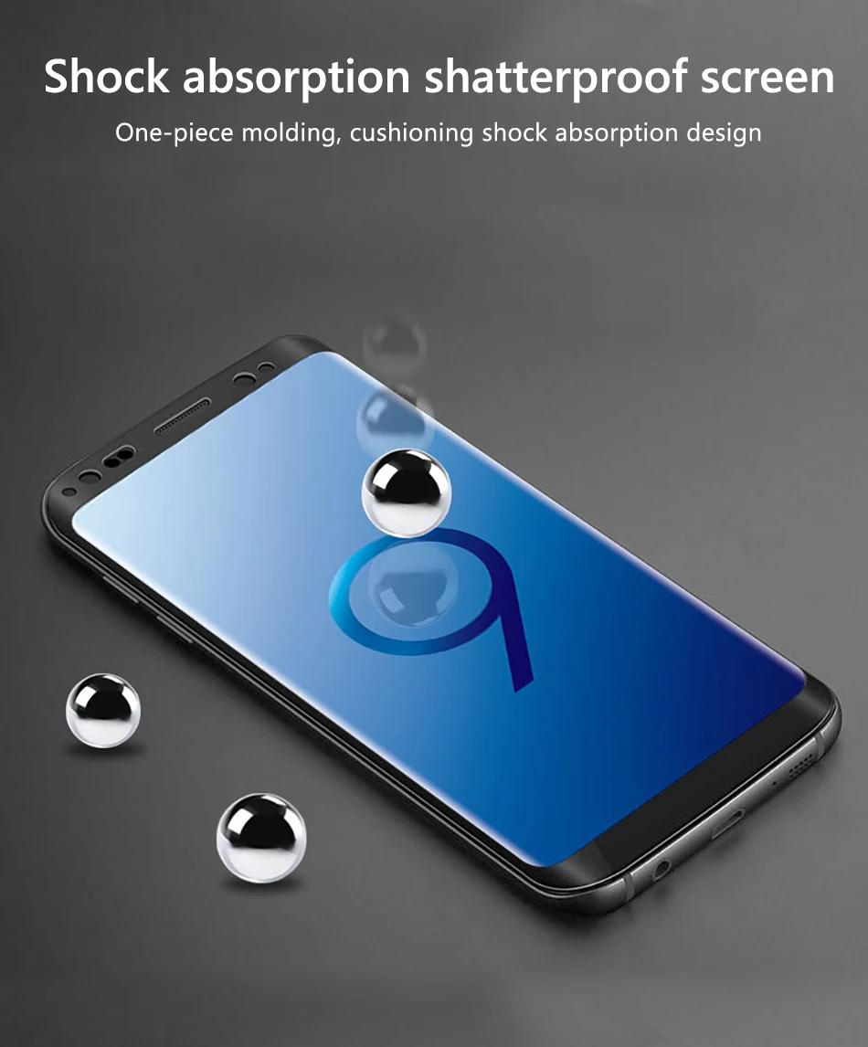 !ACCEZZ Curved Coverage Tempered Glass Film For Samsung S8 S9 Plus Note 8 Anti-fingerprint Protector Screen Front Clear Films (7)