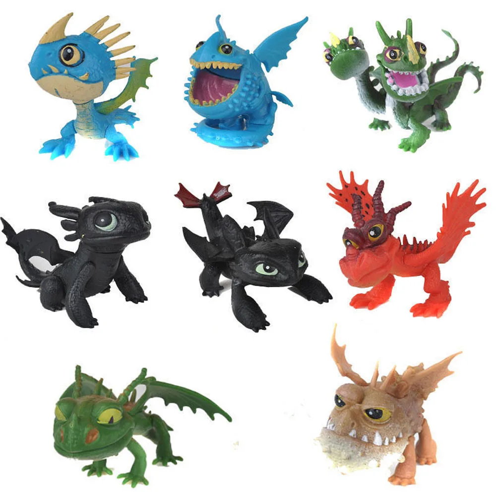 8pcs Anime How To Train Your Dragon 2 Toys Action Figures Night Fury Toothless PVC Dragon Children Brinquedos Kids Toys