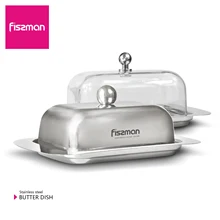 Fissman – boîte à beurre en acier inoxydable 304, récipient de serveur à fromage, plateau de rangement avec couvercle, vaisselle de cuisine
