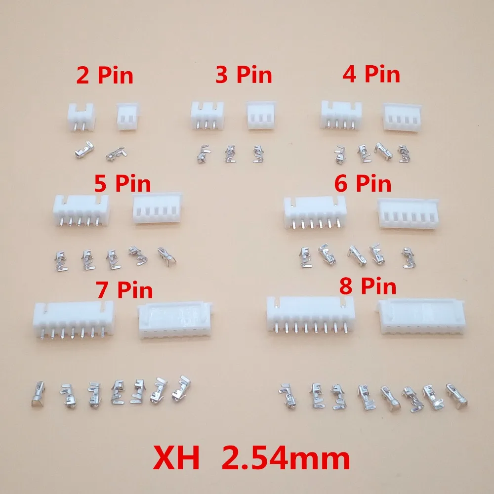 JTAREA JST XH 2.54mm Stecker Kit - 600 Teile 2-8 Pin Männlich/weiblich Gehäuse