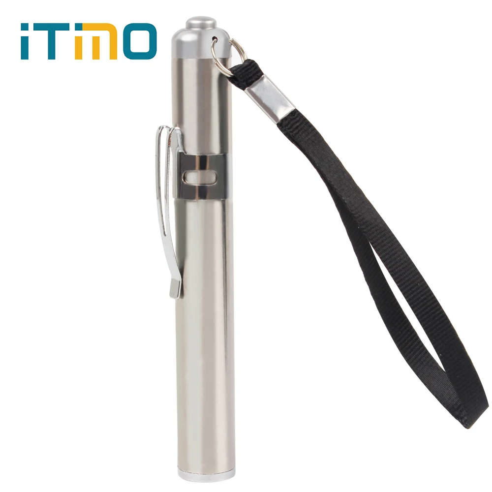 

iTimo LED Flashlight Flash Light Mini 10.3*1.7cm Round Moon Shape Lanterna Torches Stainless Steel