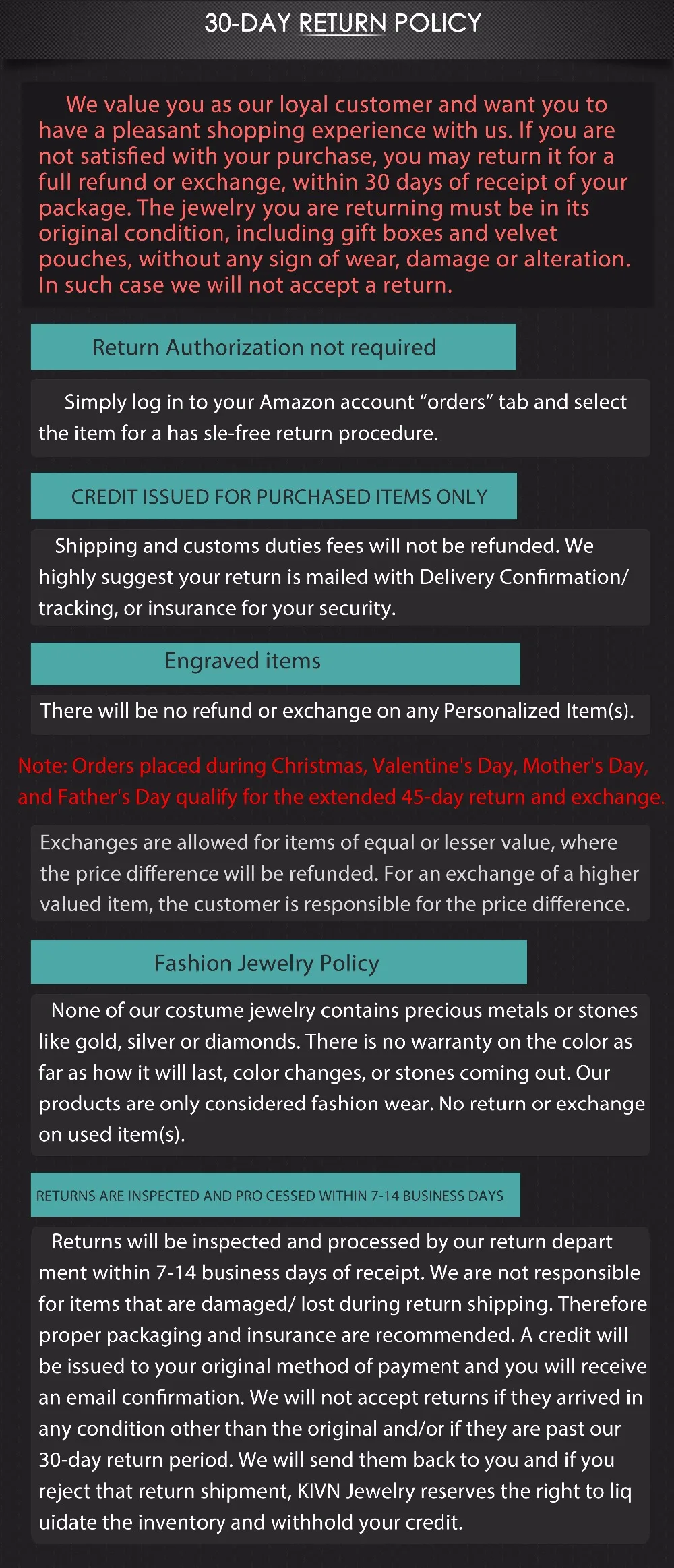 5-2 30-day return policy