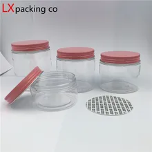 30 adet ücretsiz kargo 50 100 150 180 200 250 ML şeffaf plastik ambalaj şişeleri pembe alüminyum kapaklı baharat konteyneri 2 3 5 6 OZ bankası