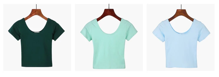 Women's Sexy U-Neck Short Sleeve T-Shirt Variations 2