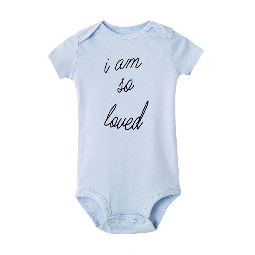 I Am So Loved Funny Cute Babe Onesie Newborn Baby Bodysuit Infant Short Sleeve Creeper Baby Boy Girl Clothes Body Suit - Цвет: R797-SRPLB-