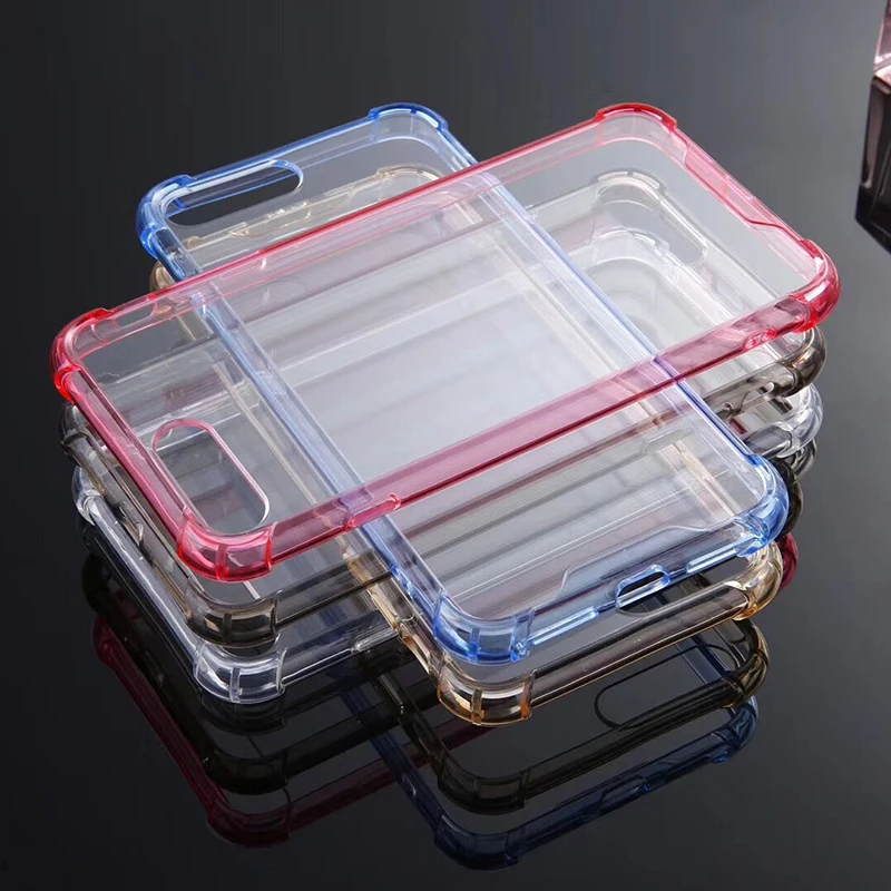 

1000pcs/lot For iphone 6s 7 8 plus X XS MAX Galaxy S9 S8 S7 Plus Note 8 Shockproof Acrylic Hard Plastic+Soft TPU+PC Clear Case