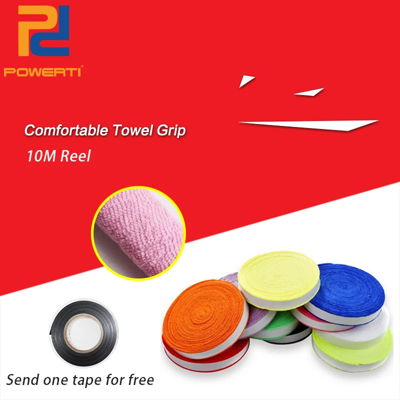 Powerti 10 متر الموالية منشفة العصابة مضرب تنس قبضة overgrip العرق تنفس الريشة العصابة الناعمة Powerti 10 متر الموالية منشفة العصابة مضرب تنس قبضة overgrip العرق تنفس الريشة العصابة الناعمة