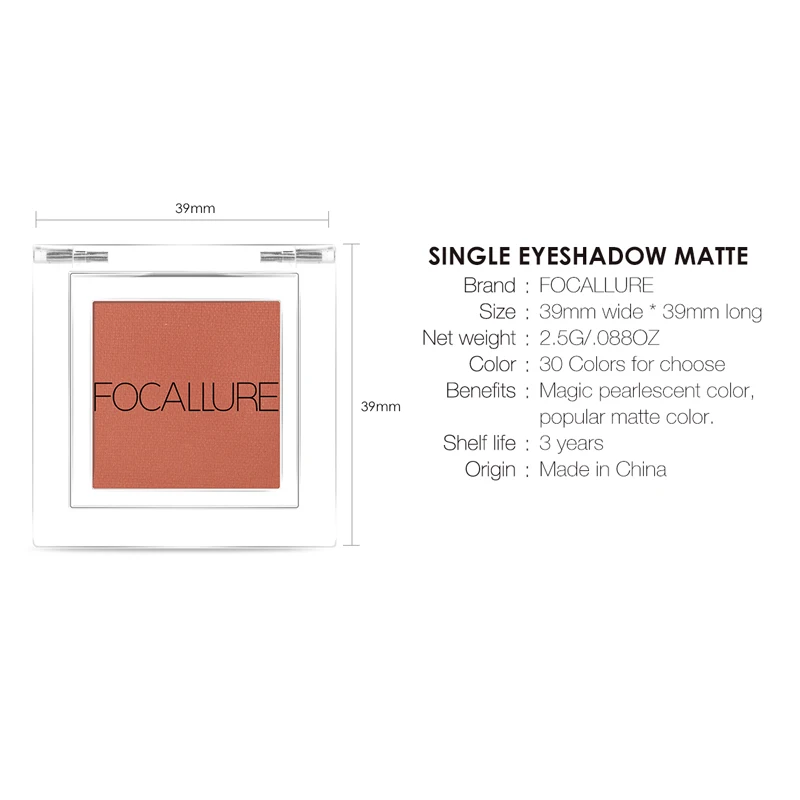 Focallure Glitter Eye shadow Shimmer eye makeup Single Eyeshadow long lasting& Hot Fashion Soft make up for all kind of skin Focallure Glitter Eye shadow Shimmer eye makeup Single Eyeshadow long lasting& Hot Fashion Soft make up for all kind of skin