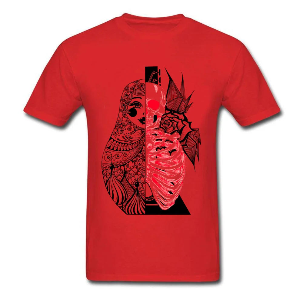 Adult 2018 Hot Sale Tees O-Neck Summer Fall 100% Cotton Top T-shirts Simple Style Short Sleeve Macabre Matryoshka Sweatshirts Macabre Matryoshka red