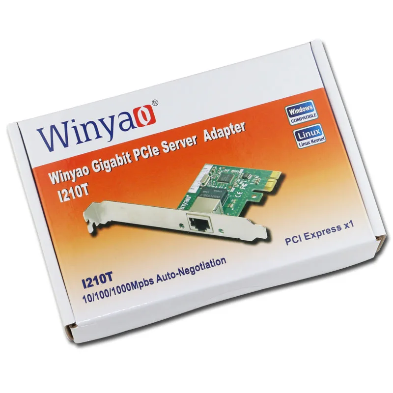 Сетевая карта Winyao I210T PCI-E X1 Gigabit Ethernet(NIC), медный порт RJ45, PCI Express 2,1x1, I210-T1 1000M I210T1 lan i210