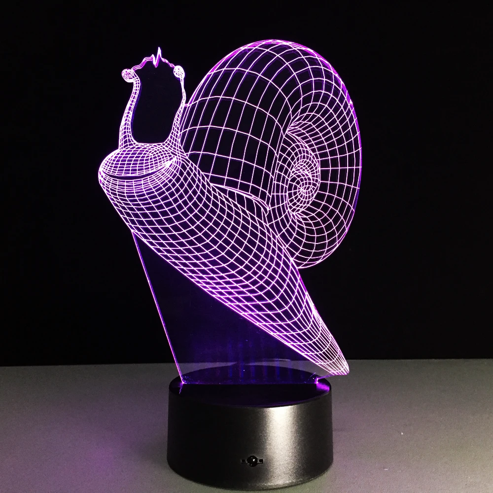 Детские Подарочные игрушки милая маленькая улитка 3D лампа креативный маленький