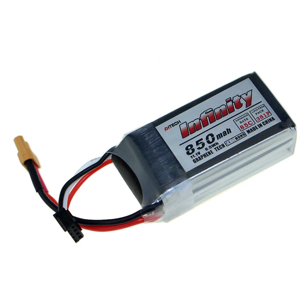 Аккумулятор Infinity 550mAh 850mAh 40c 85C 2S 3S 4S 7,4 V 11,1 V 14,8 V LiPo JST SY60 XT60 XT30 для гоночного дрона RC FPV