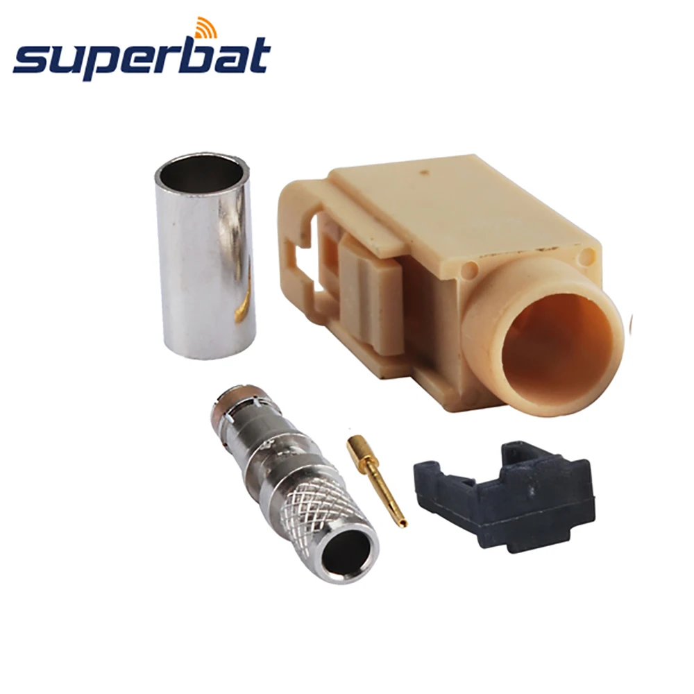 Beige Female Crimp RF Coaxial Connector for Bluetooth Cable