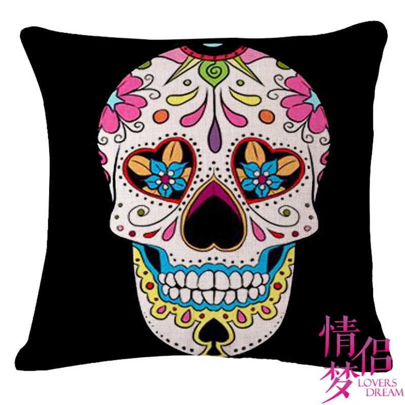 halloween mexican sugar skull cushionno innerdecorative throw pillow sofa home decor almofada - Mexican Halloween Skulls halloween mexican sugar skull cushionno innerdecorative throw pillow sofa home decor almofada - Mexican Halloween Skulls