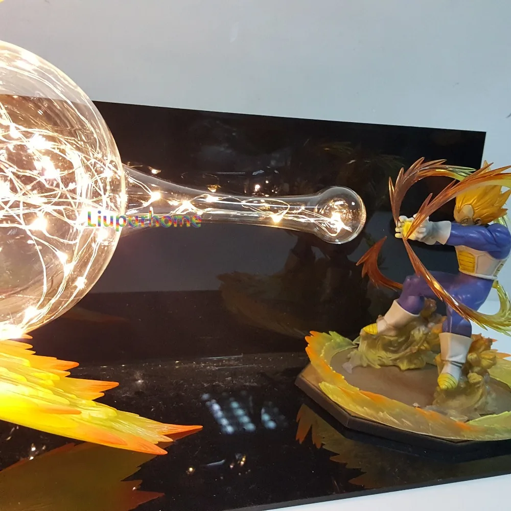 Dragon Ball Vegeta lámpara Final Flash Led luz de la lámpara de la bola del dragón del Super Goku Vegeta lámpara de mesa de luz de la noche la lámpara