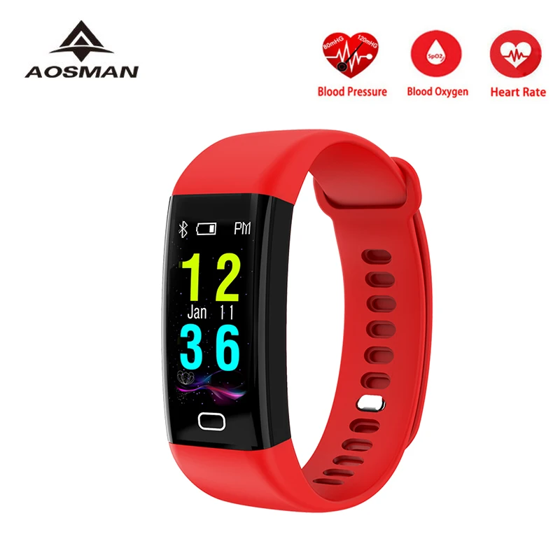 Aosman Relojes Mujer f07 SportWatch Smart Цвет механизм браслет сердечный ритм измерять кровяное давление Спорт Секундомер для IOS Android