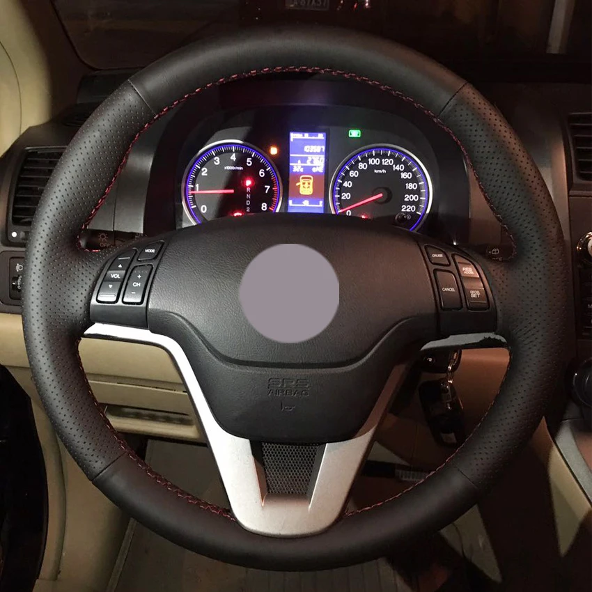 Black Synthetic Leather Car Steering Wheel Cover for Honda CRV CR V