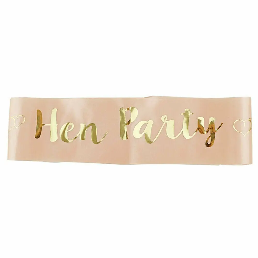 Золотая блестящая атласная лента для невесты для свадебной вечеринки девичник лента для вечеринки декоративные аксессуары для душа невесты идеи поставки - Цвет: hen party