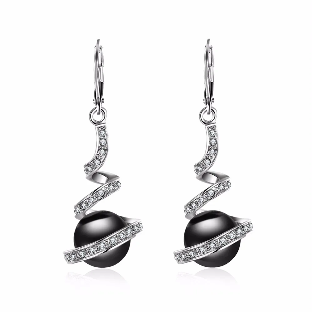 

fashion black pearl earring pendientes womens earings double sided drop dangle women christmas earrings brinco perola