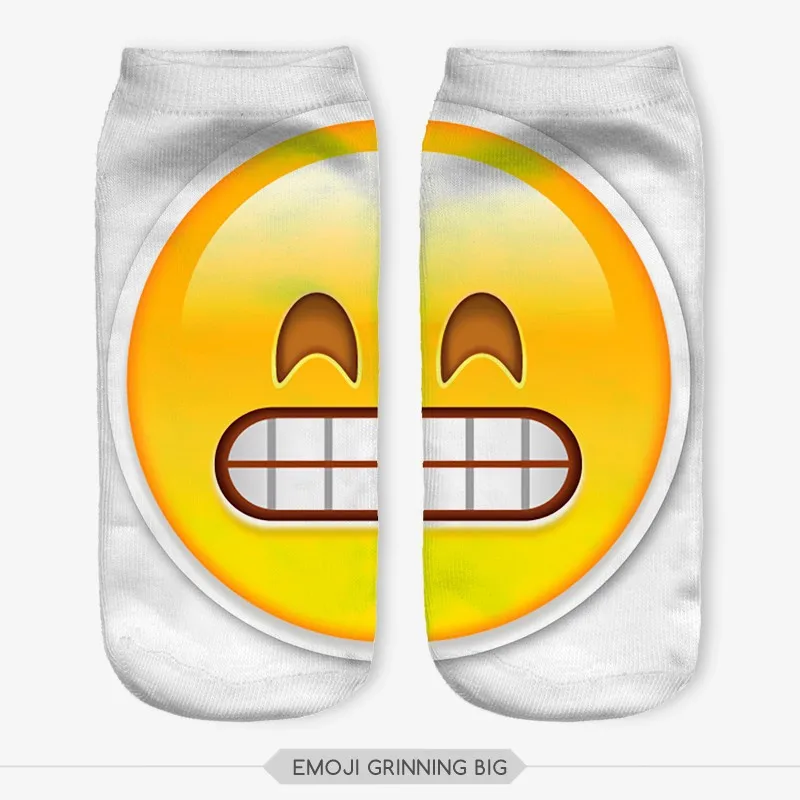 Various Emoticon White Socks Emoji Seven Days Socks 3D Printed Sock Low Cut Ankle Breathable
