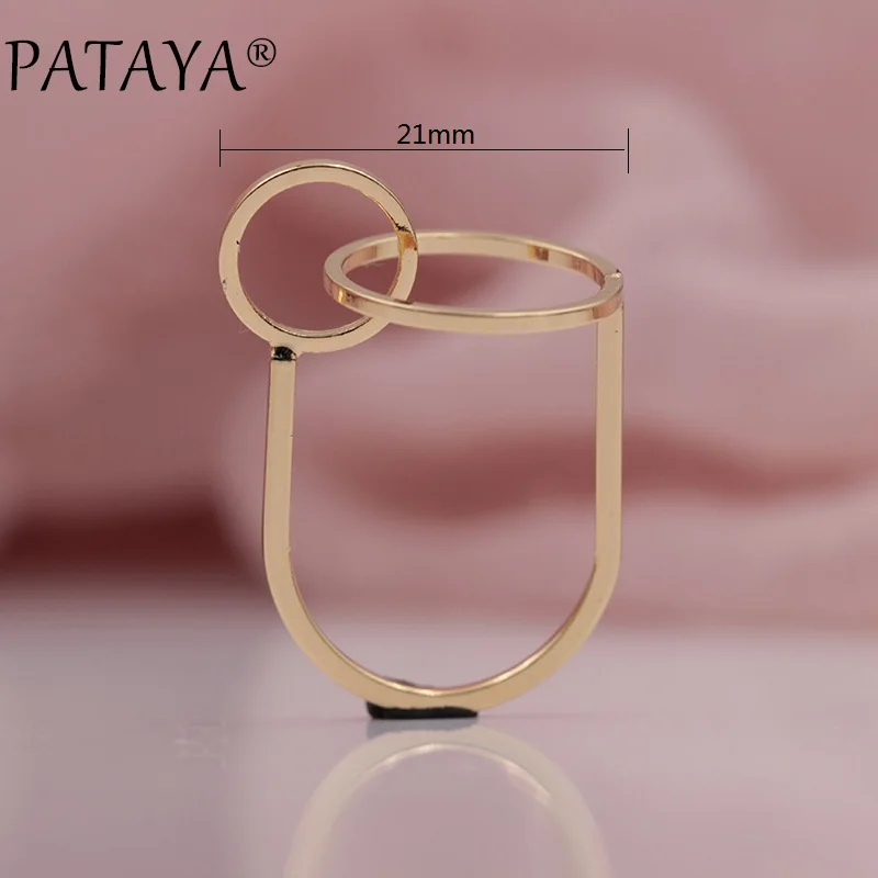 PATAYA Новое поступление, женские изысканные ювелирные изделия для свадебной вечеринки, 585 розовое золото, уникальное винтажное модное кольцо