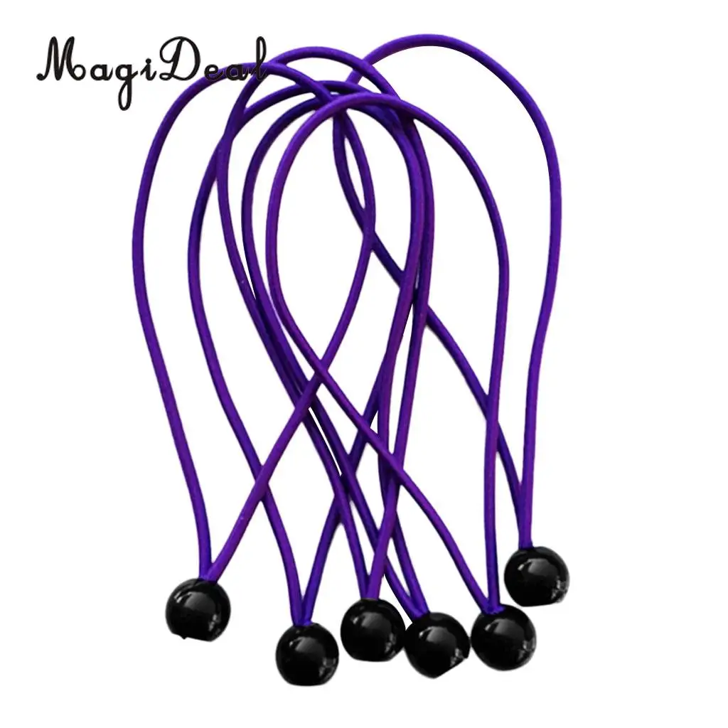 MagiDeal 6 Pieces 15cm Heavy Duty Ball Bungee Cord Tie down Cord Canopy Straps for Camping Hiking Tent Travell Accessories